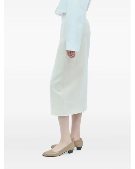 The Row White Zip-Detail Midi Skirt