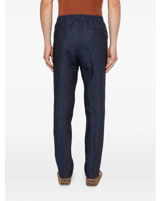 Corneliani Blue Drawstring Trousers for men