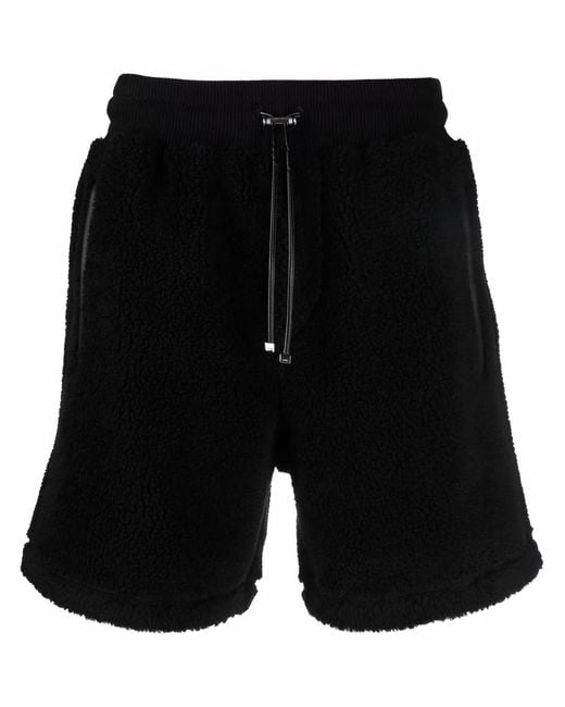 Amiri Black Fleece-Texture Track Shorts for men