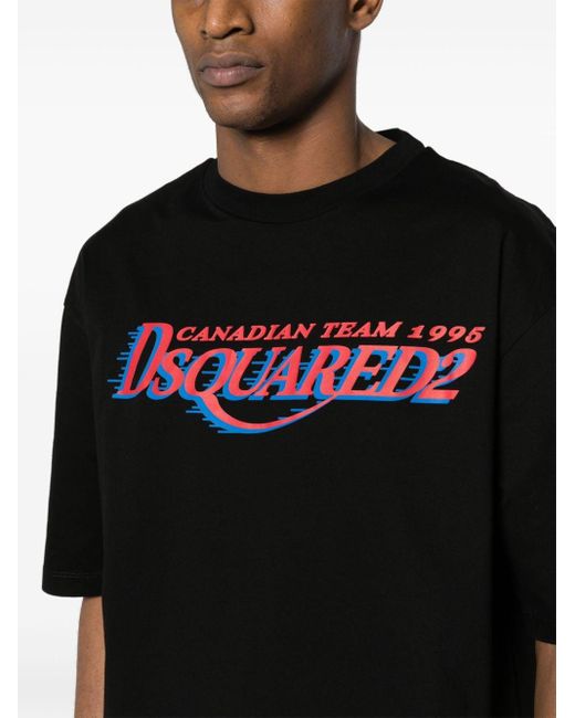 DSquared² Black Logo-Print T-Shirt for men