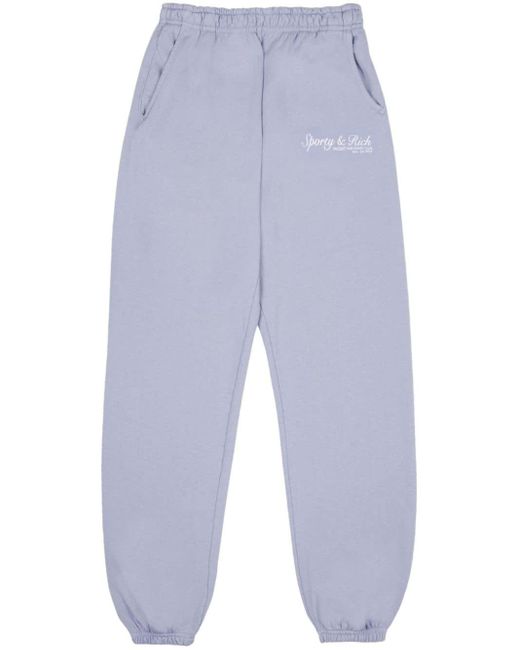 Sporty & Rich Blue French Cotton Track Pants