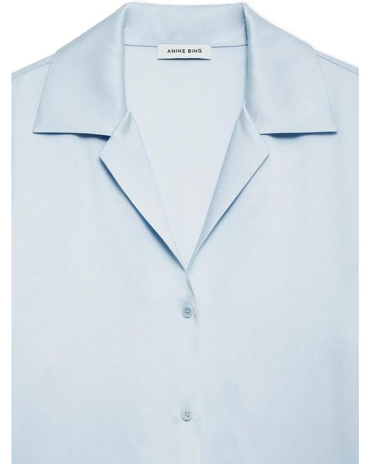 Anine Bing Blue Bethany Button Shirt