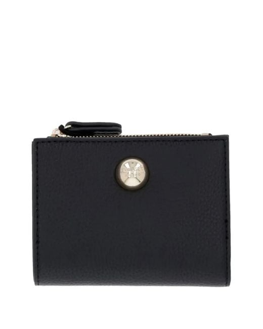 Twinset Black Logo-Plaque Pebbled Wallet