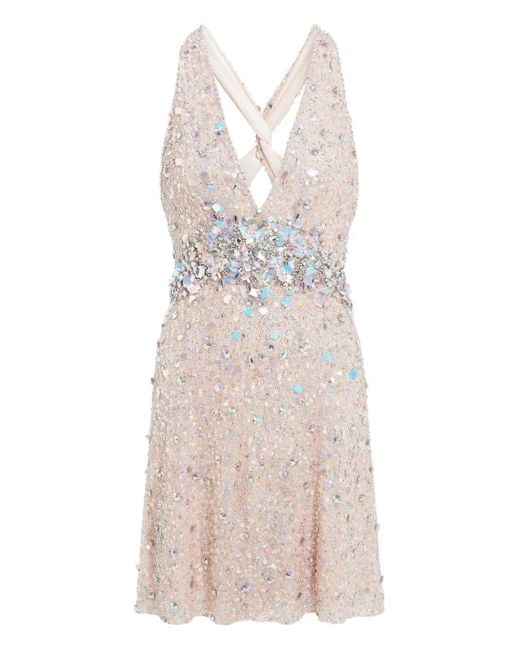 Jenny Packham Pink Pretty Thing V-Neck Mini Dress