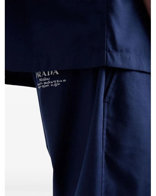 Prada Popeline Broek in het Blue voor heren