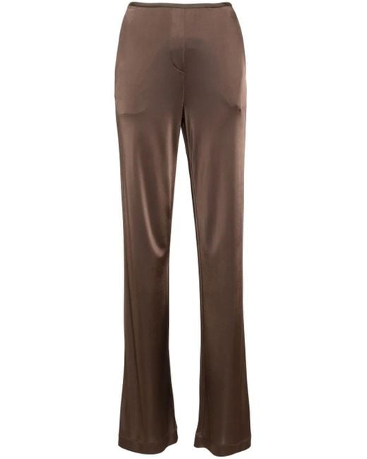 Helmut Lang Brown Fluid Straight-Leg Trousers