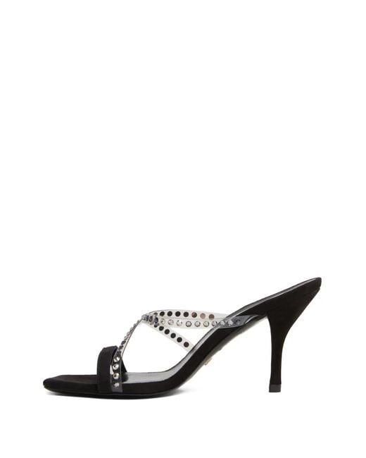Stuart Weitzman Black 85Mm Crystal-Embellished Strapeze Slide