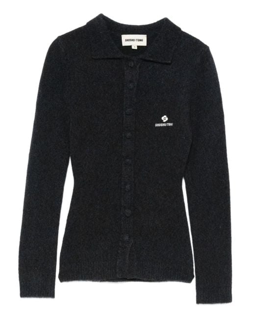 ShuShu/Tong Black Cardigan mit Logo-Detail