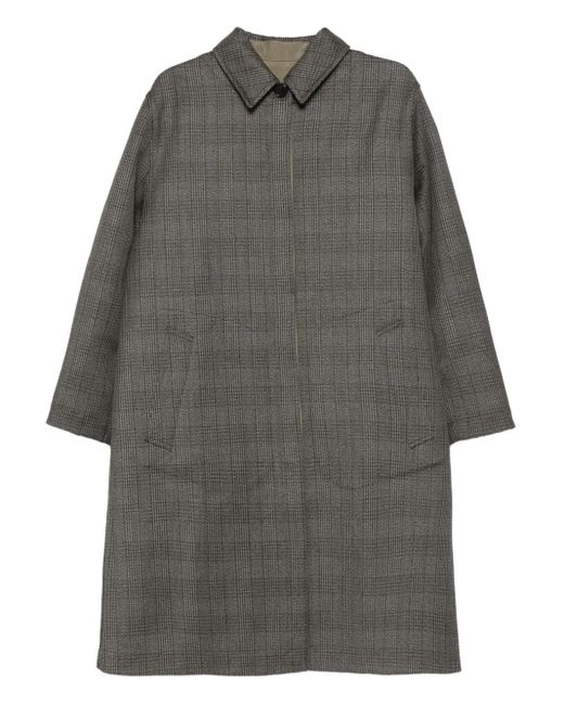The Row Gray Wool-Silk Check Coat