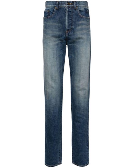 Saint Laurent Blue Mid-rise Skinny Jeans for men