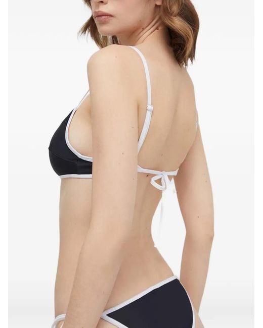 Samsøe & Samsøe Blue Contrast-Trim Bikini Top
