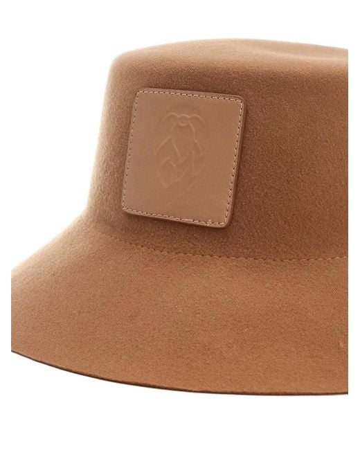 Helen Kaminski Brown Logo-Patch Wool-Felt Hat