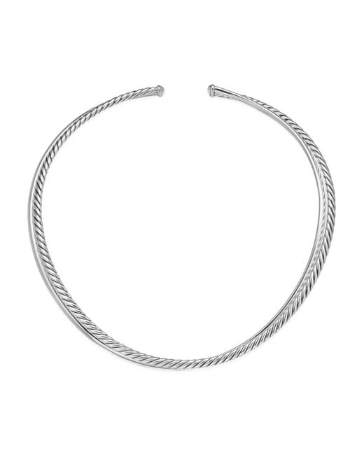 David Yurman White Sterling, Bold Crossover Necklace