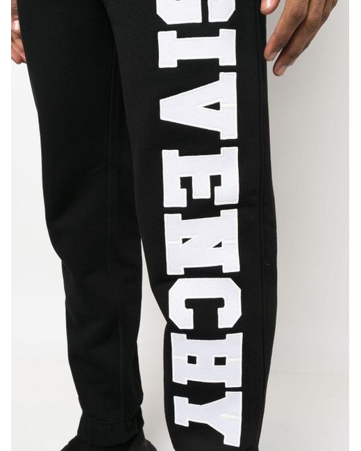 Givenchy Black Logo-appliqué Track Pants for men