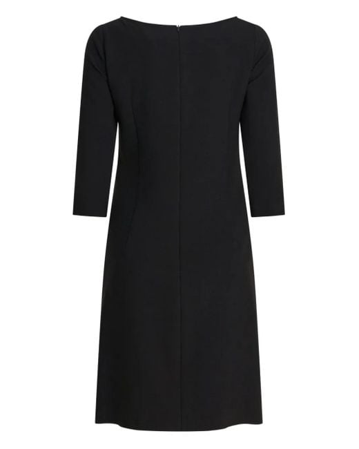 Semler Black Three-Quarter Sleeve Boat-Neck Dress