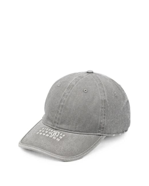 MM6 by Maison Margiela Gray Numeric-Logo Baseball Cap
