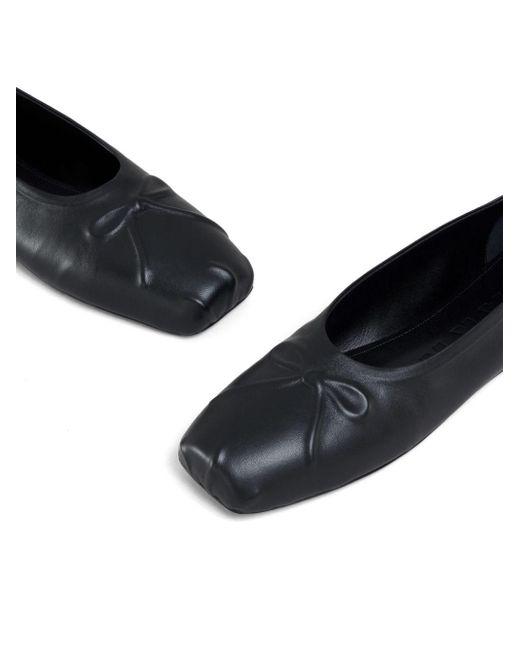 Marni Black Leather Ballerina Shoes