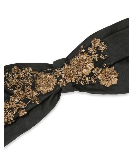 Jennifer Behr Black Safina Floral Headband