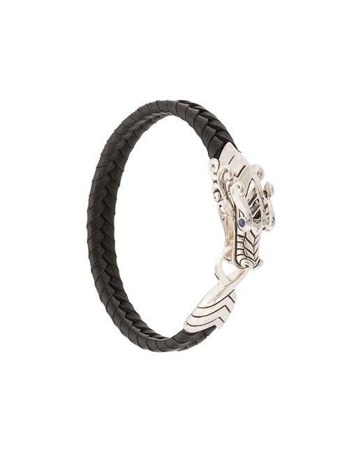 John Hardy White Legends Naga Sapphire Leather Bracelet for men