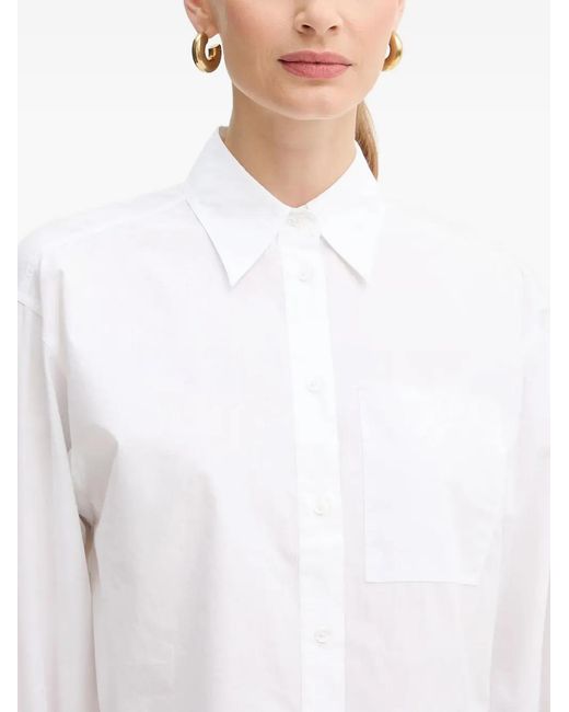 Boss White Pocket Long-Sleeve Shirt