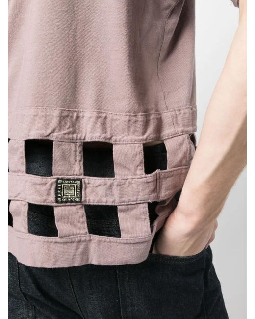 T-Shirt Windowpane di Kapital in Pink da Uomo