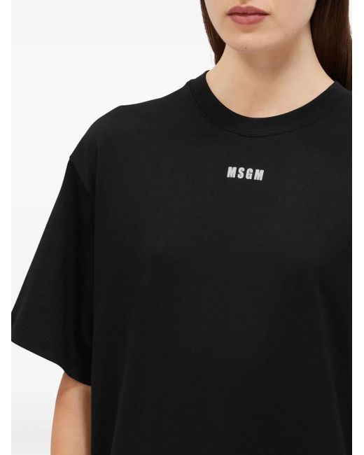 MSGM Black Logo-Print Maxi Dress