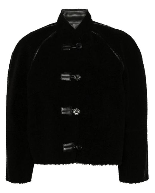 Low Classic Black Faux-Shearling Jacket