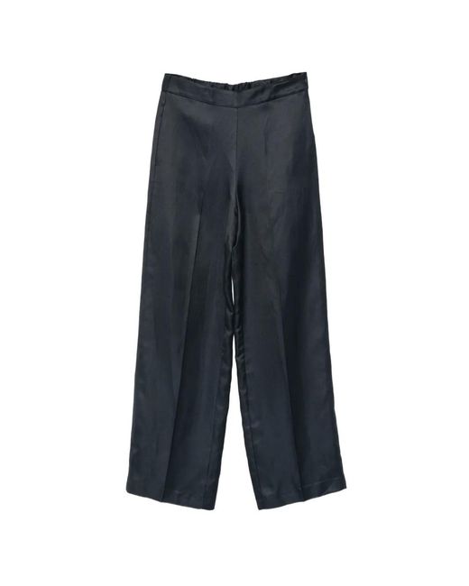 Liviana Conti Blue Pressed-Crease Wide-Leg Trousers