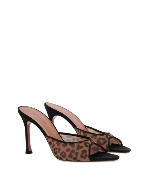 AMINA MUADDI Brown 95Mm Alexa Leopard-Print Pumps