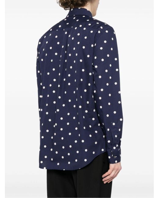 Paul Smith Blue Polka Dot-print Cotton Shirt for men