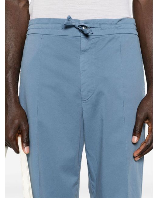 Pantalones ajustados de talle medio Canali de hombre de color Blue