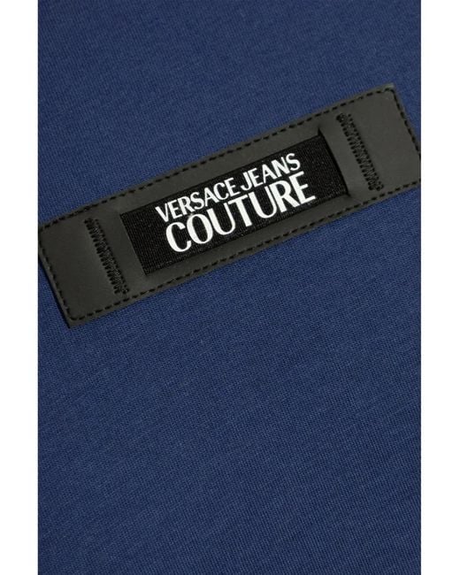 Versace Jeans Couture Blue Logo-Patch T-Shirt for men