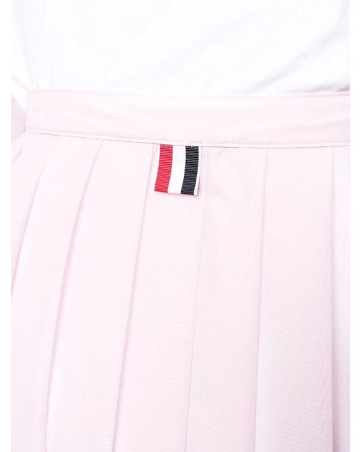 Thom Browne Pink Pleated Midi Skirt