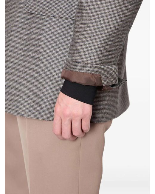 Kolor Gray Houndstooth Frayed-Edge Blazer for men
