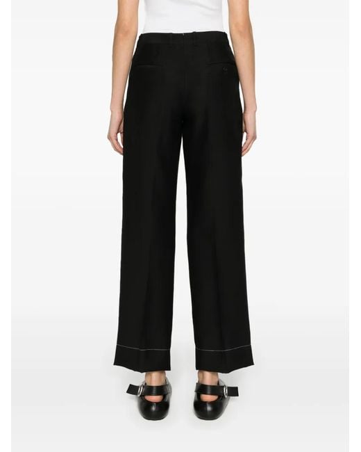 Brioni Black Wide-Leg Trousers