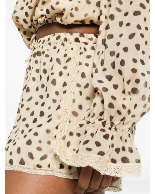 Posse Natural Priscilla Leopard-Print Shorts