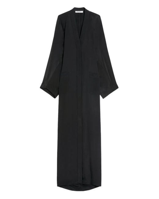 Max Mara Maxi-Jurk Met Wijde Mouwen En V-Hals in het Black