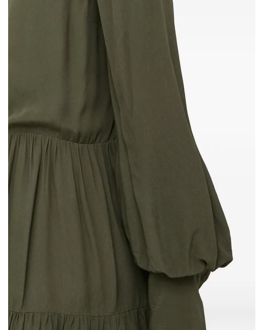 IVY & OAK Green Tiered Balloon-Sleeve Dress