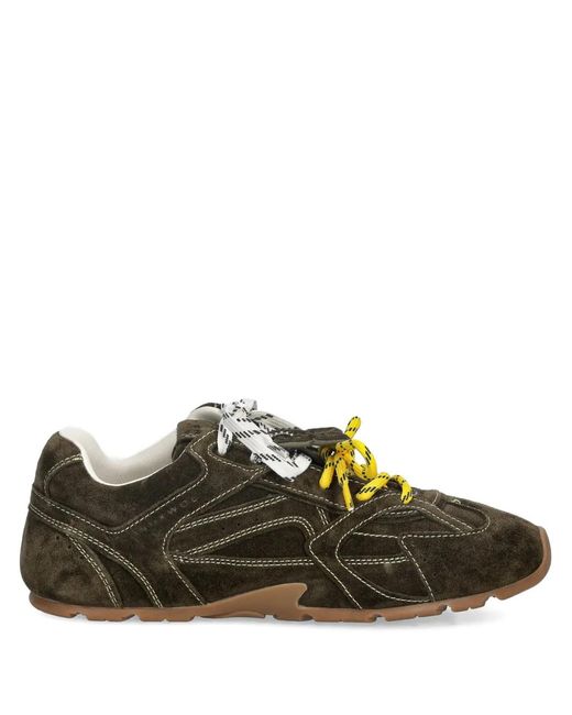 Nokwol Green Atlas Contrast-Stitch Sneakers