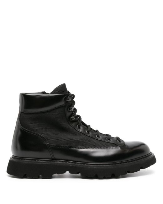Doucal's Black Lace-up Panelled Ankle Boots for men