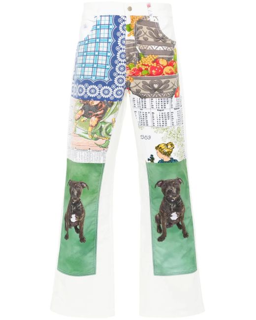 Pantalones Calendar rectos MARINE SERRE de hombre de color White