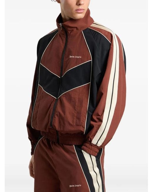Palm Angels Red Hollywood Colour-Block Windbreaker for men