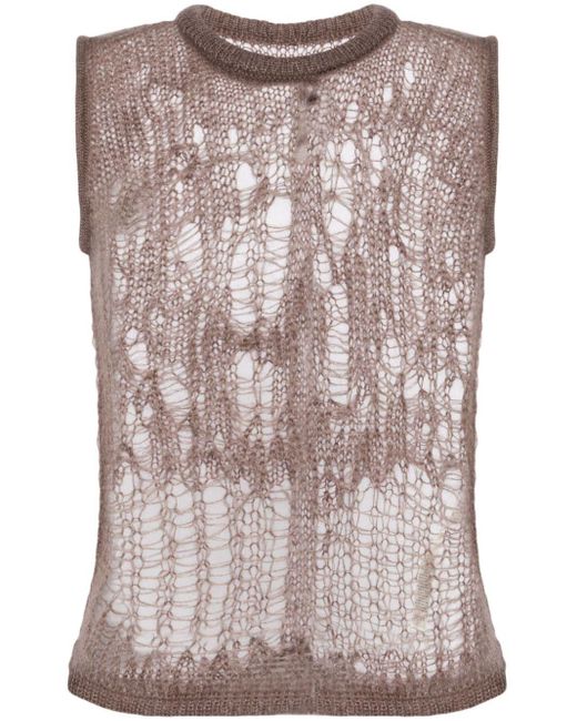 Rick Owens Pink Spider Open-knit Tank Top