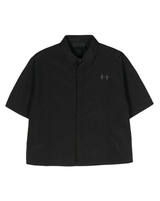 HELIOT EMIL Black Logo-appliqué Short-sleeved Shirt for men