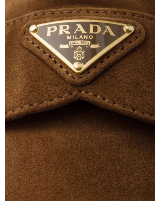 Prada Brown Loafer Mit Shearling-Besatz