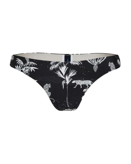 Lygia & Nanny Black Nature-Print Bikini Bottom