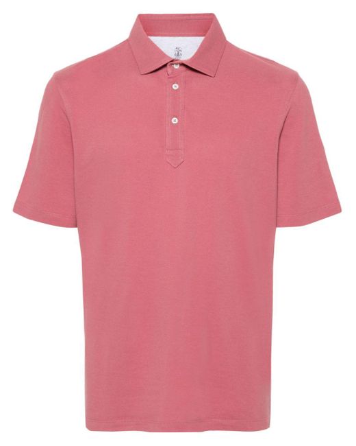Brunello Cucinelli Poloshirt mit kurzen Ärmeln in Pink für Herren