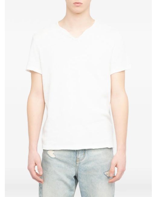 Zadig & Voltaire White Monastir Henley T-Shirt for men