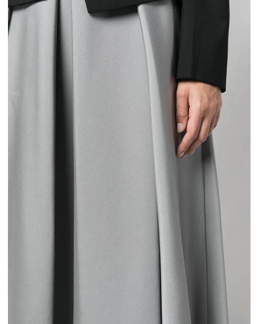 Alberta Ferretti Gray High-Waisted A-Line Maxi Skirt