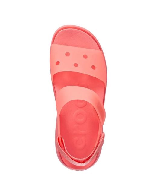 CROCSTM Pink Perforated Platform Sandals